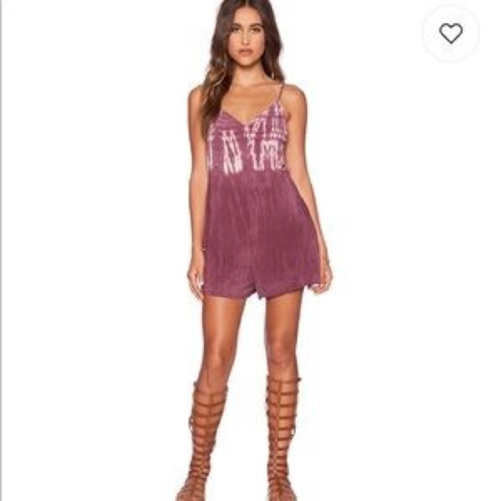 Blue Life double V romper in muse